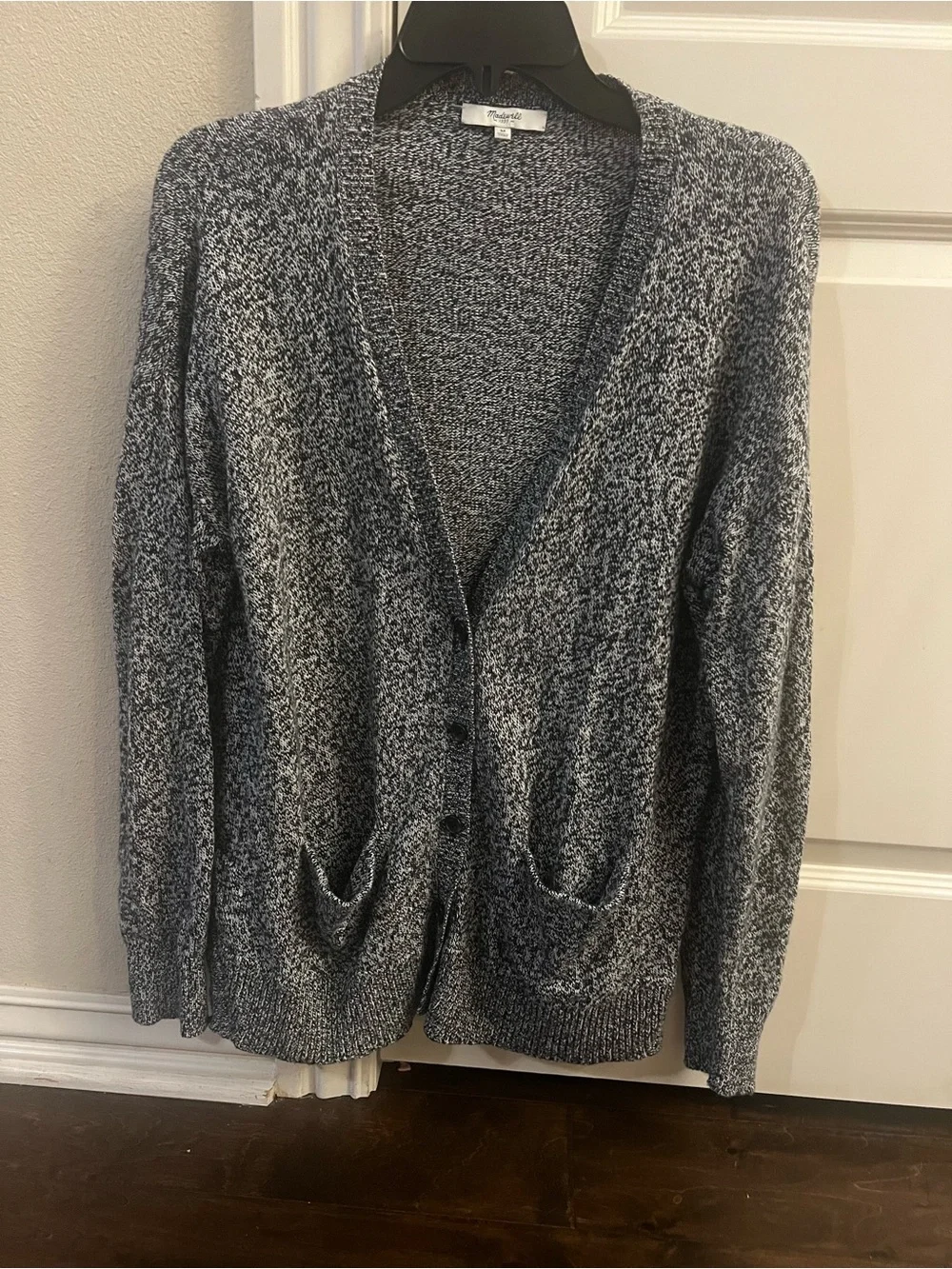 Madewell Gray Marled Button-Front Cardigan - Picture 2 of 6